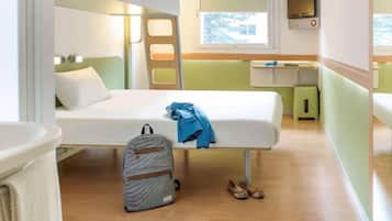 Double Room, Multiple Beds | In-room safe, desk, free WiFi, bed sheets