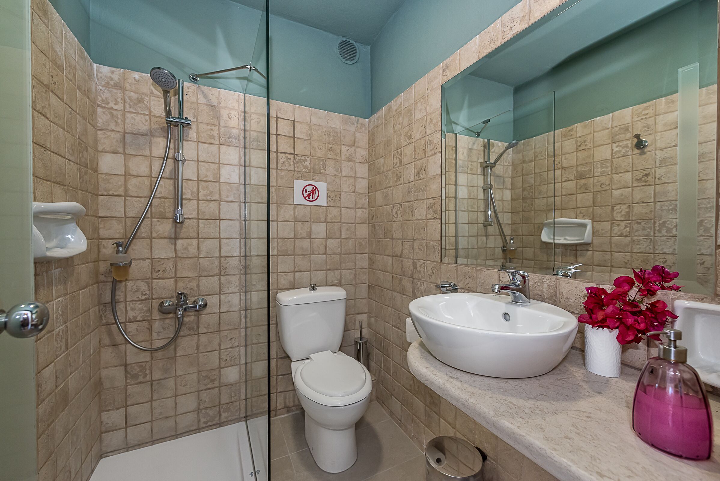 free toiletries, hair dryer, towels