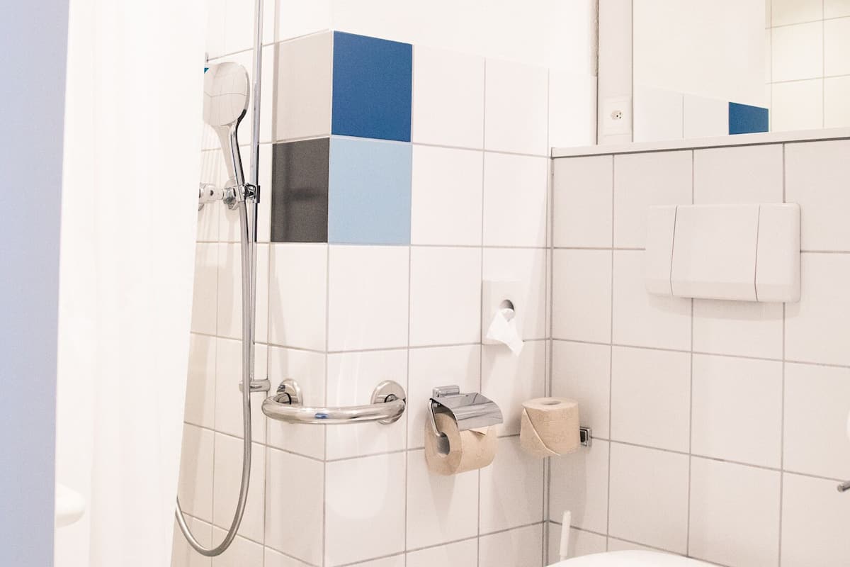 shower, free toiletries, hair dryer, slippers