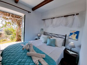 Phòng đôi Deluxe, 1 phòng ngủ, quang cảnh biển | Bộ trải giường bằng vải cotton Ai Cập, bộ đồ giường cao cấp 