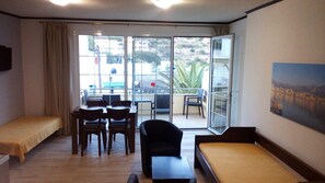 Apartment, 1 Bedroom, Sea View | Living area | Flat-screen TV - Haus Fay (Chios)