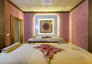 三溫暖烤箱、蒸氣室、土耳其浴、美體療程、敷體療程、身體去角質