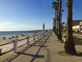 Sun-loungers, beach towels
