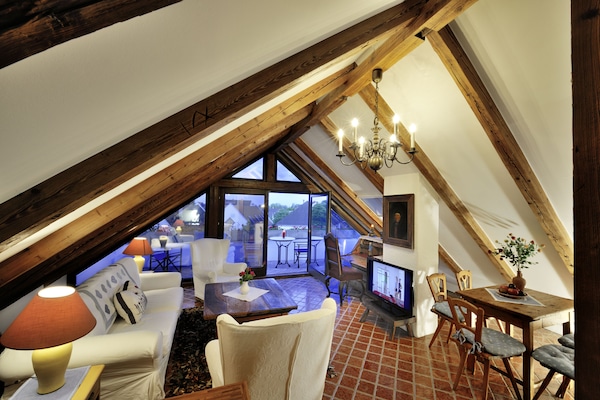 Superior Suite, 2 Bedrooms, 2 Bathrooms, City View | Living room | Books