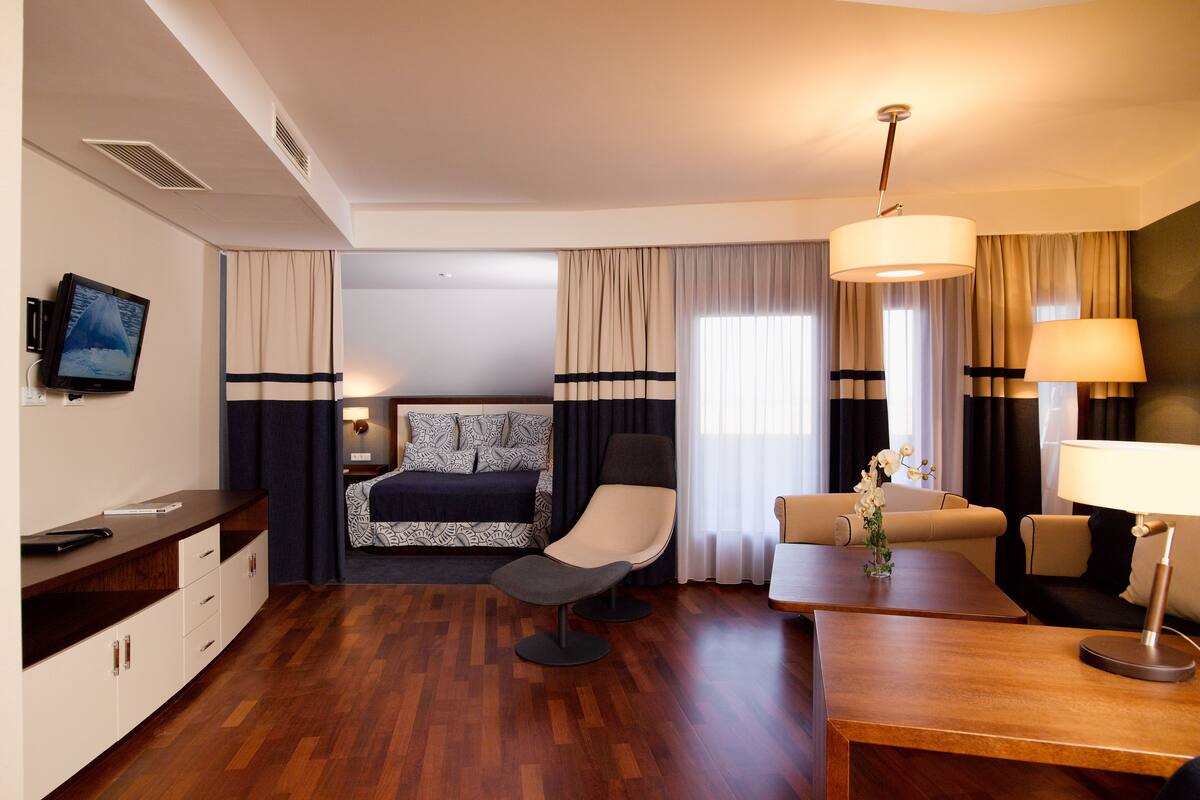 junior suite, lake view | 1 bedroom, hypo-allergenic bedding, minibar, in-room safe