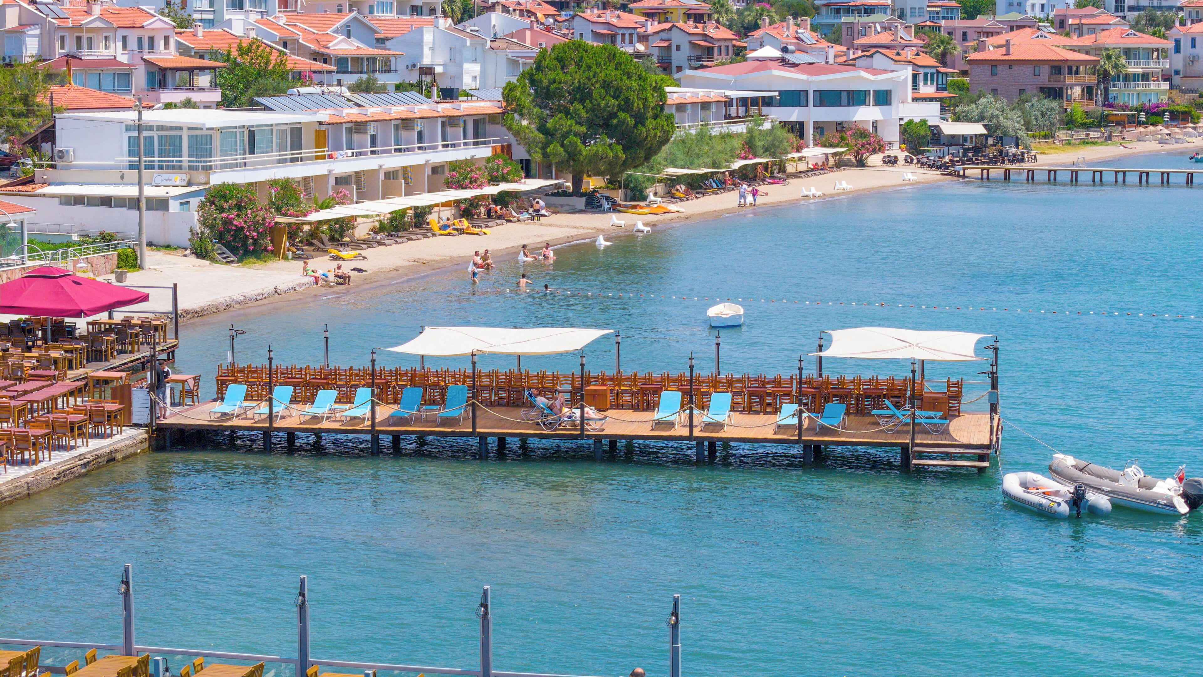 Private beach, sun loungers, beach umbrellas