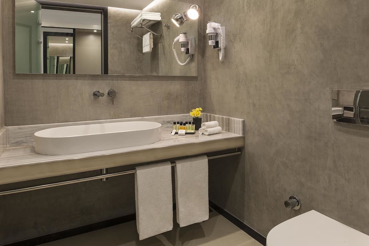 shower, designer toiletries, hair dryer, bathrobes