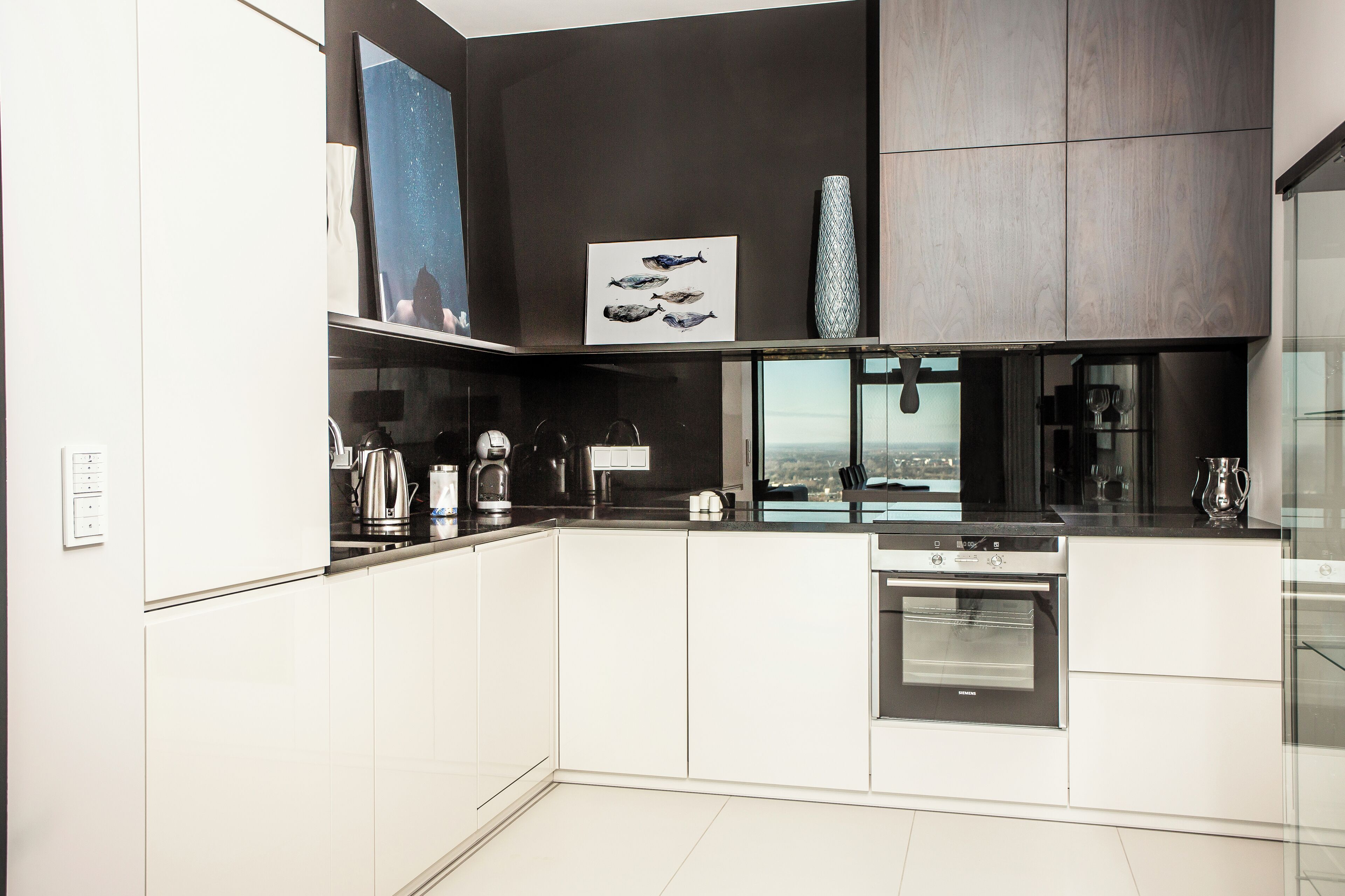 luxury suite | private kitchenette | full-sized fridge, microwave, oven, stovetop