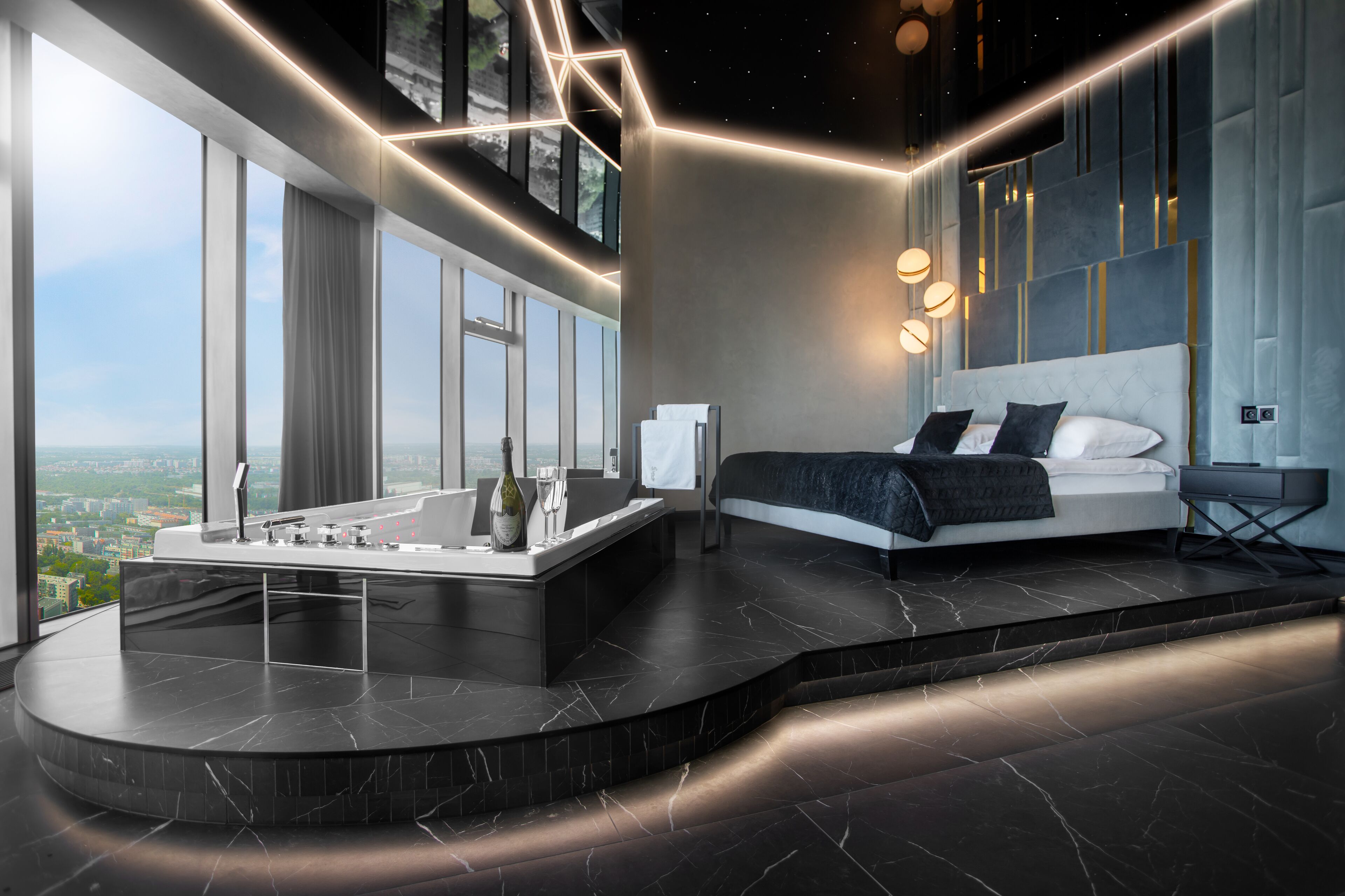 deluxe suite with jetted tub | private spa tub