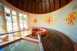 3 indoor pools, outdoor pool, open 7:00 AM to 7:00 PM, pool umbrellas