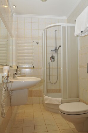 Free toiletries, hair dryer, towels