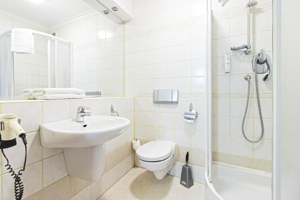 free toiletries, hair dryer, towels