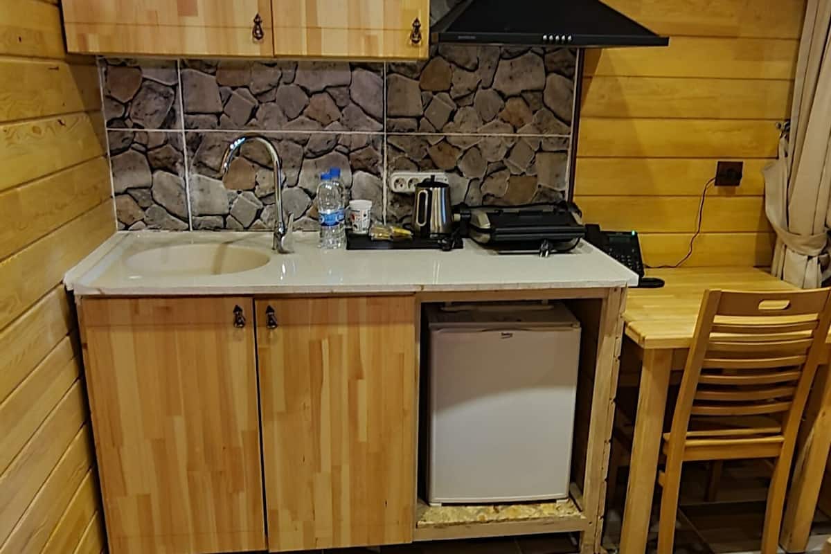mini-fridge, coffee/tea maker, electric kettle