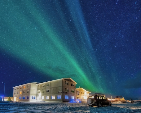 Front of property. Sel Hotel Mývatn