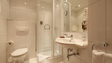 Standard Double Room | Bathroom | Shower, free toiletries, slippers, towels