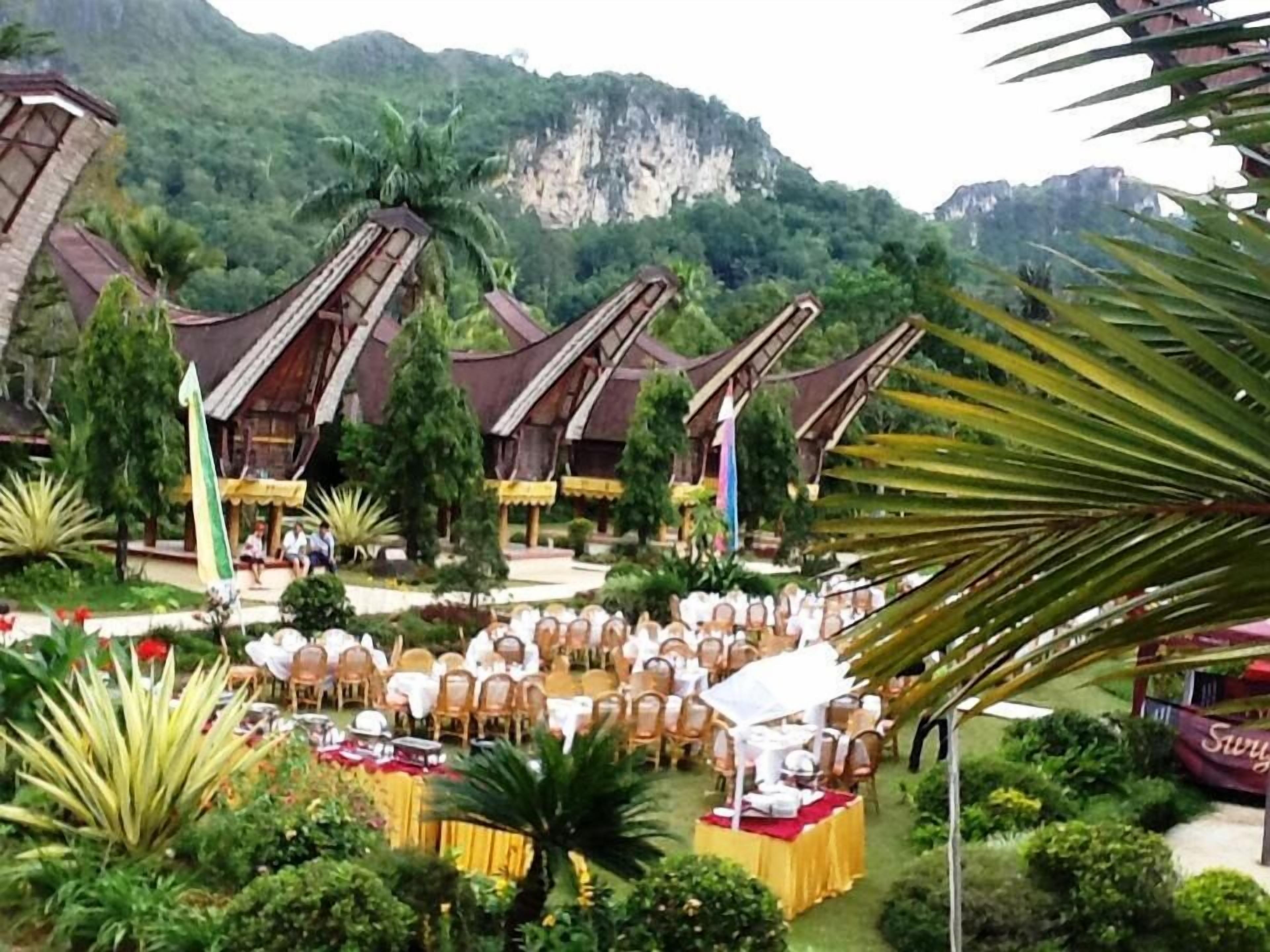 Outdoor banquet area
