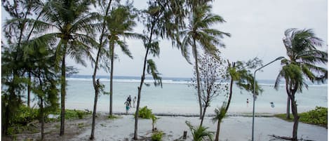 En la playa, playa de arena blanca y toallas de playa