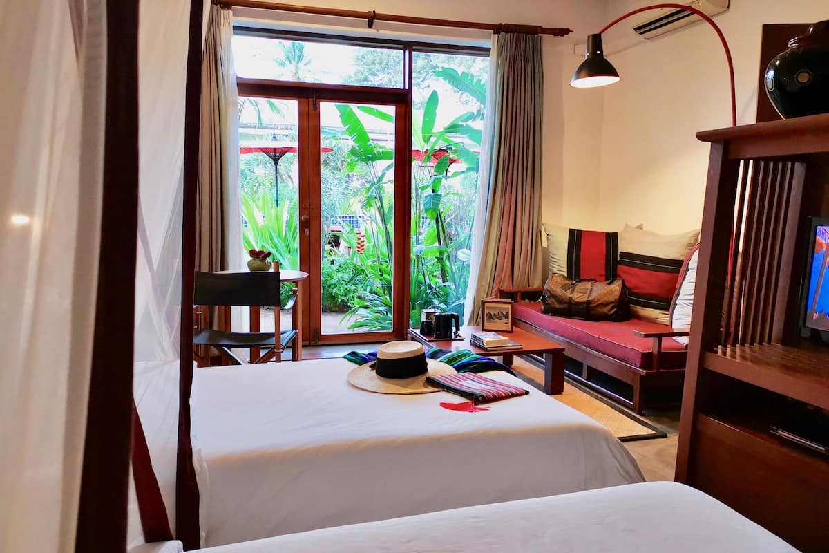 double room single use, pool view | in-room safe, blackout curtains, free wifi, bed sheets