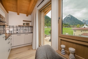 Exclusive Apartment, 1 Bedroom, Balcony | Private kitchen | Full-size fridge, microwave, stovetop, espresso maker