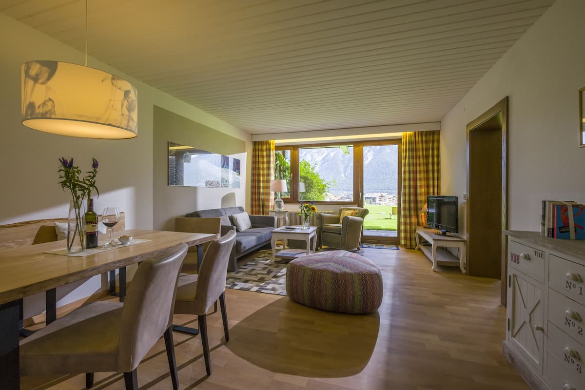 Superior Apartment, 2 Bedrooms, Balcony, Lake View | Living area | LCD TV, DVD player