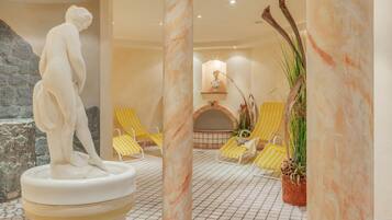 Sauna, hot tub, steam room, body treatments, hot stone massages