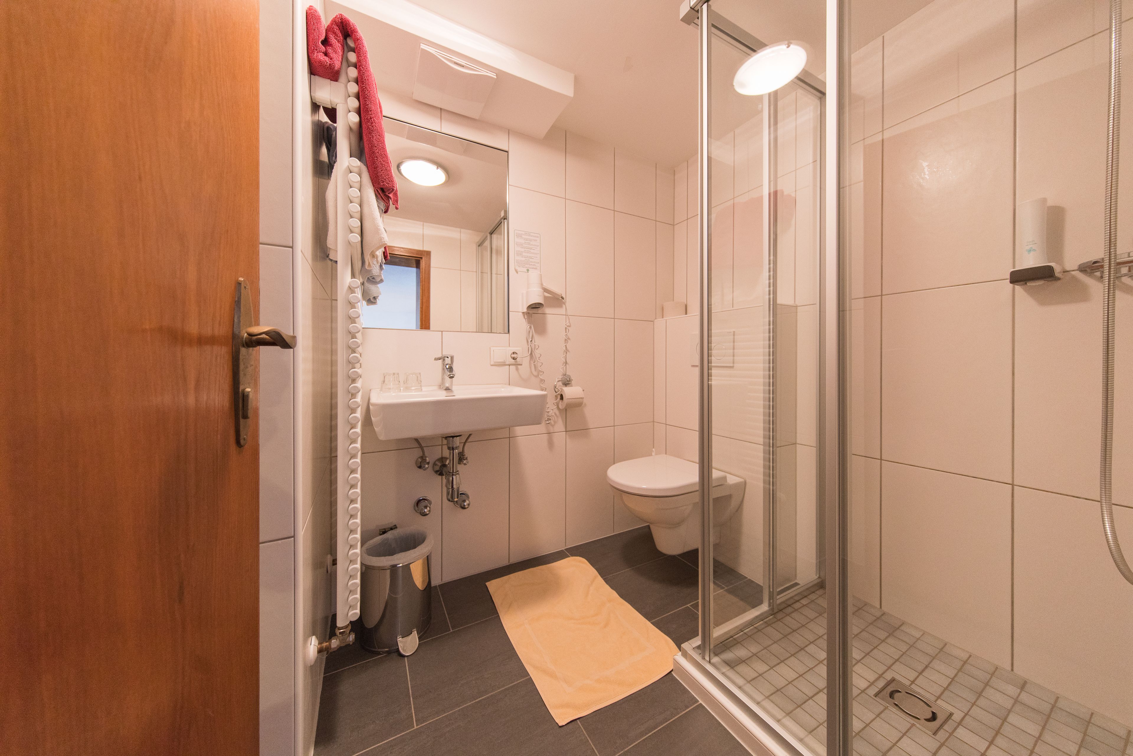 double room, balcony, mountain view | bathroom | shower, hair dryer, towels