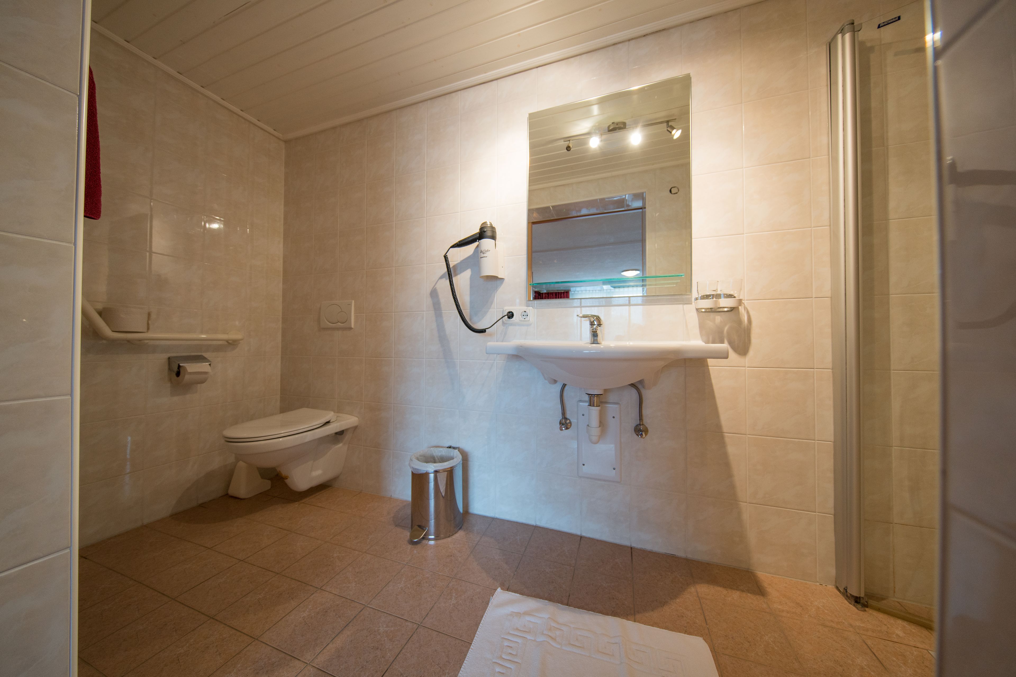 double room, balcony, mountain view | bathroom | shower, hair dryer, towels