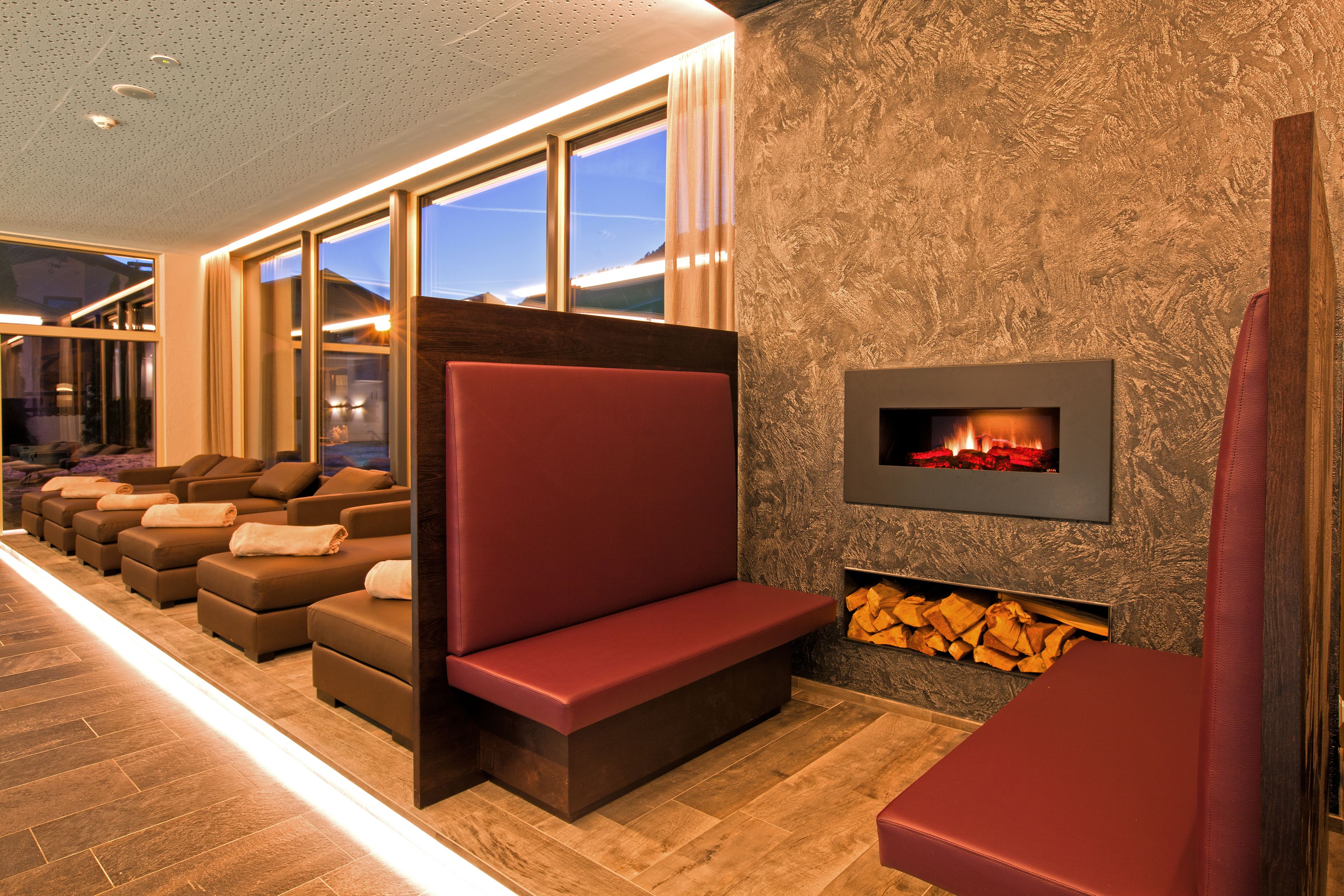 indoor pool, outdoor pool, pool umbrellas, pool loungers