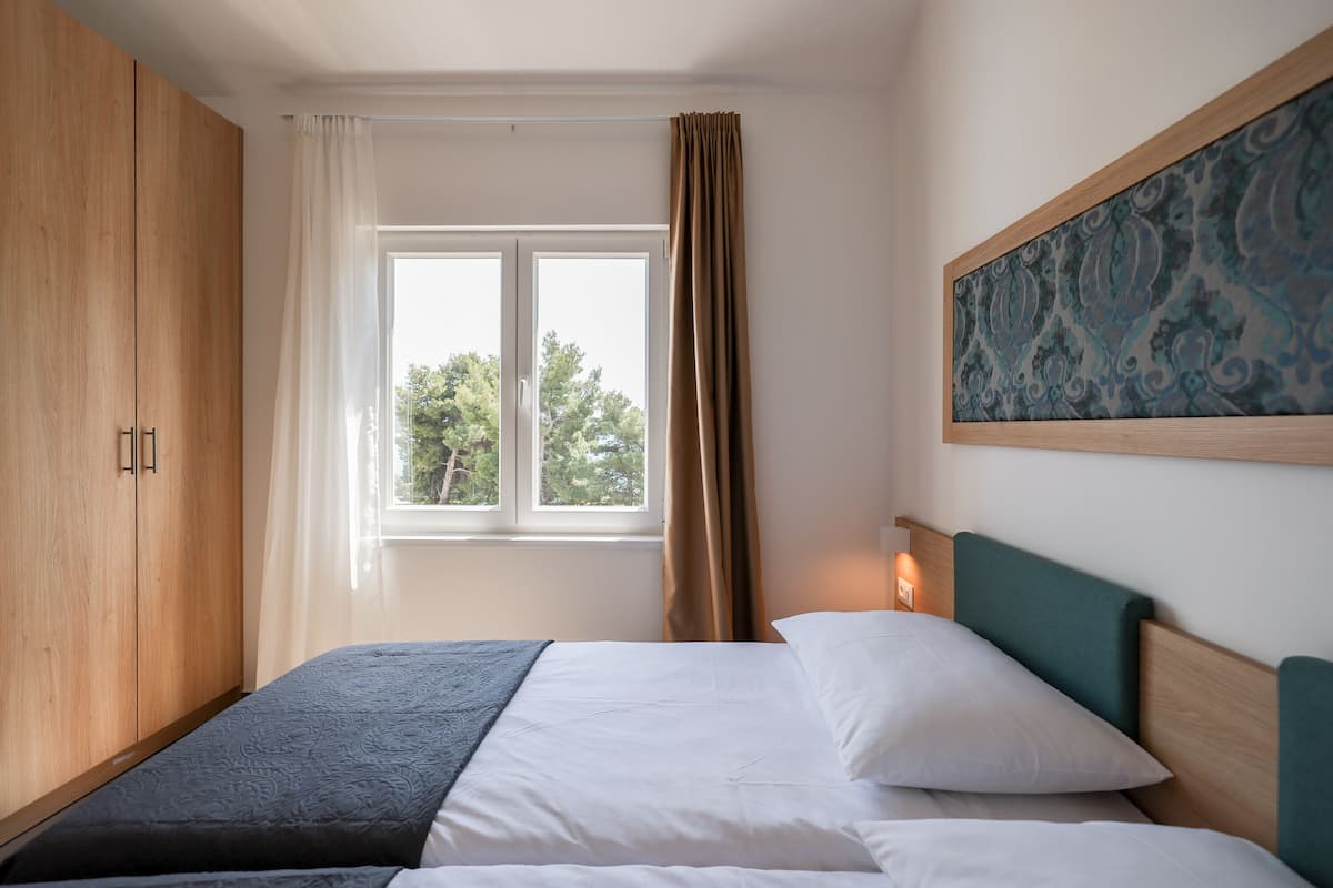 1 slaapkamer, een bureau, een laptopwerkplek, gratis wifi