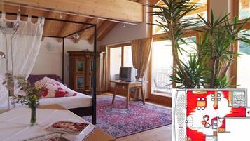 Appartement, 2 slaapkamers | Een bureau, babybedden, extra bedden, gratis wifi