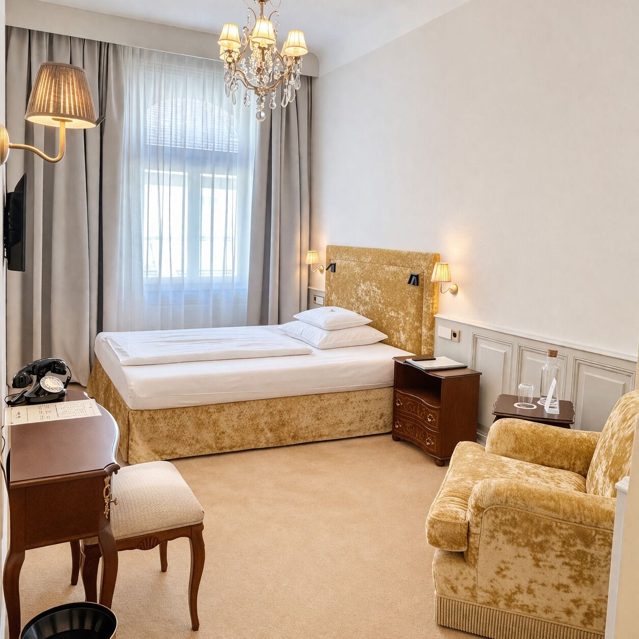 Quarto solteiro standard, 1 cama de solteiro, banheira | Frigobar, cofres nos quartos, individualmente decorados