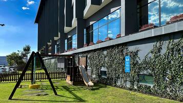 Guests can enjoy ample natural light and a tranquil atmosphere in this urban retreat.