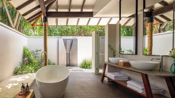 Sunrise Beach Pool Villa | Bathroom | Separate tub and shower, deep soaking tub, free toiletries, hair dryer