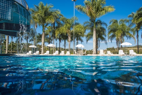 Indoor pool, 2 outdoor pools, open 9 AM to 8:00 PM, free cabanas