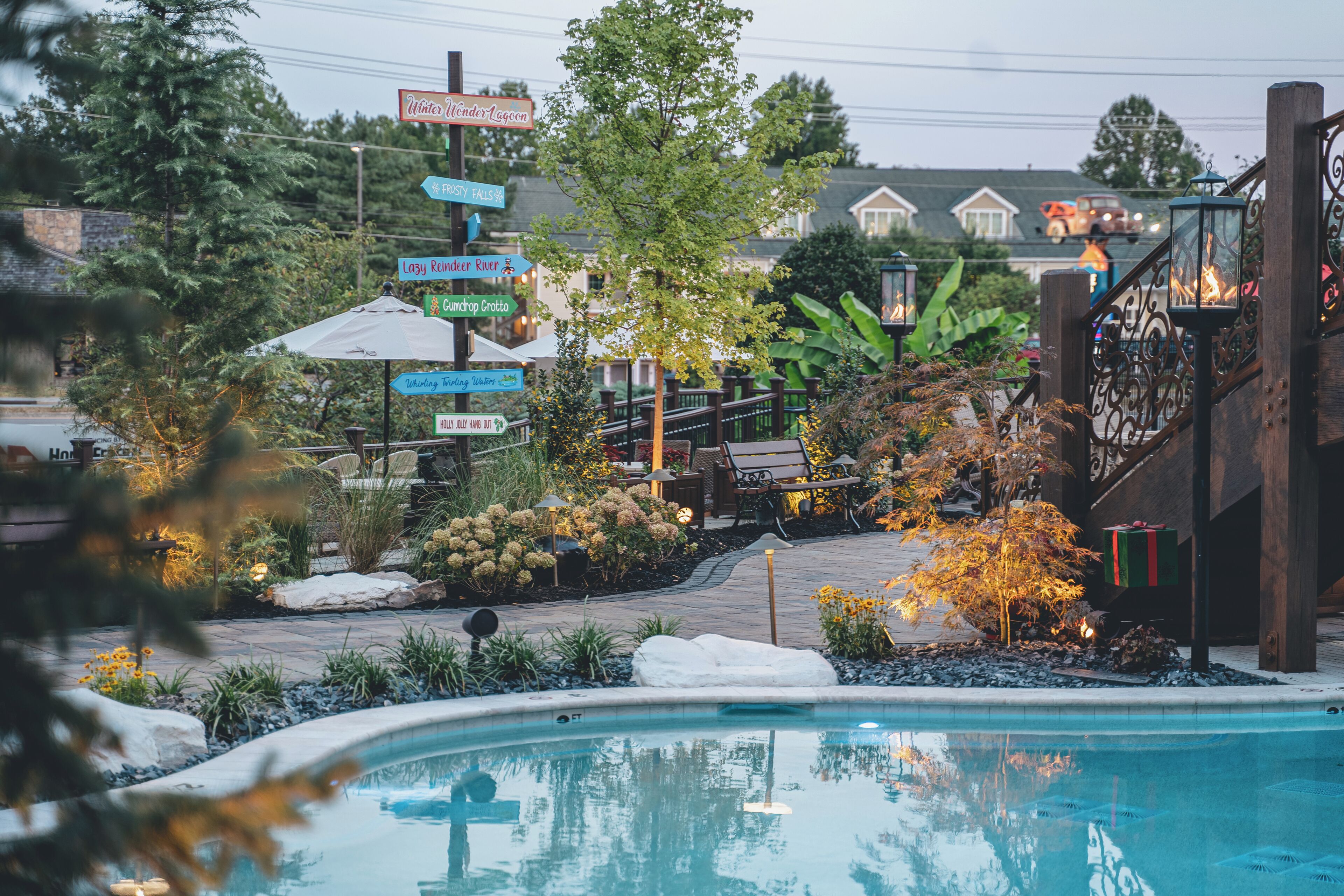 indoor pool, outdoor pool, pool loungers