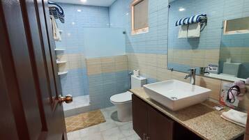 Executive Single Room, 1 King Bed, Garden View | Bathroom | Shower, hair dryer, bidet, towels