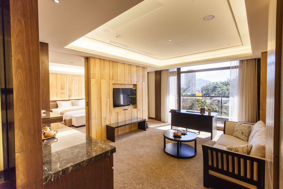 royal double room, 1 king bed | living area | 42-inch led tv with digital channels, tv, table football