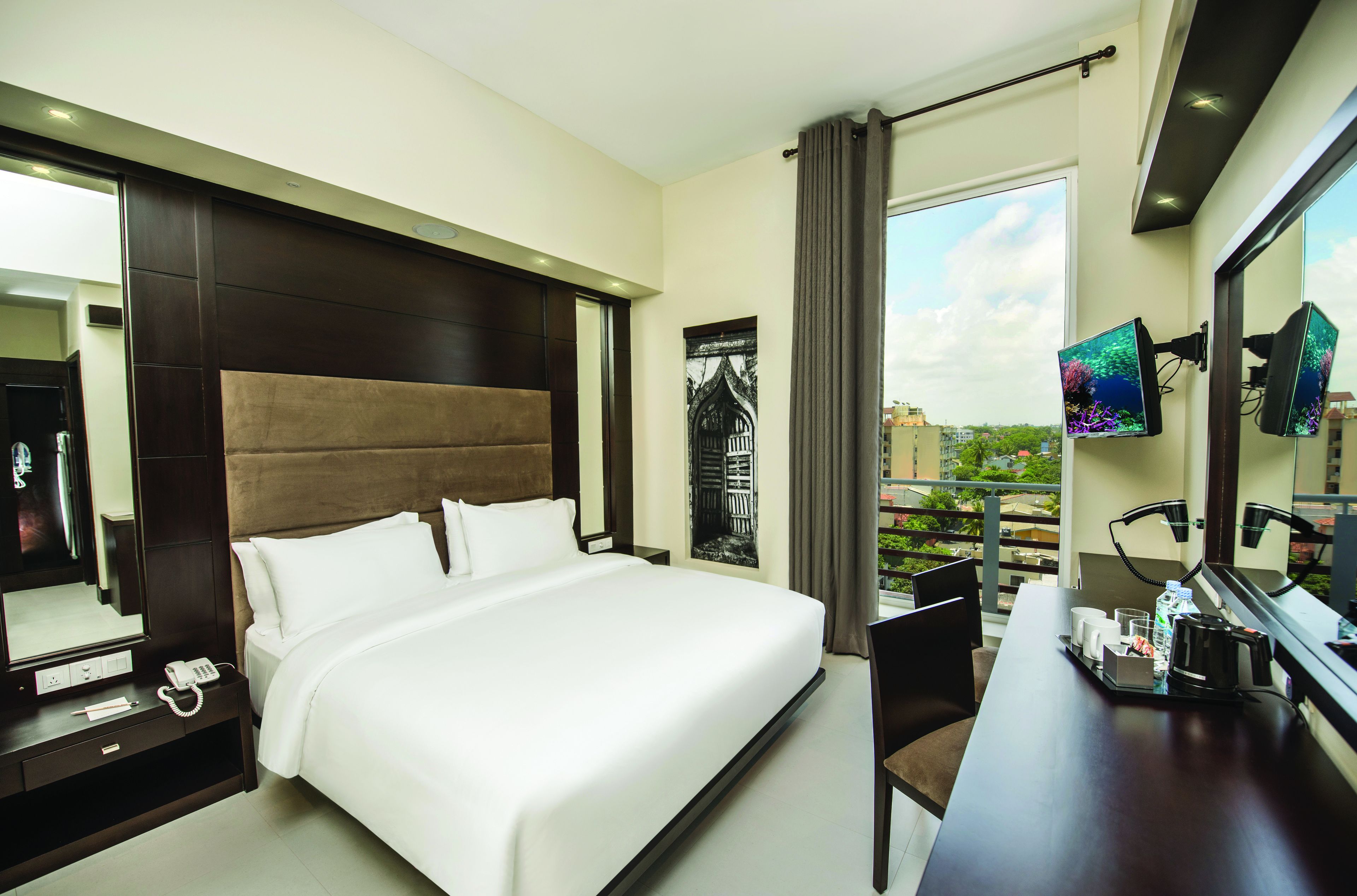 deluxe double room | in-room safe, desk, blackout curtains, soundproofing