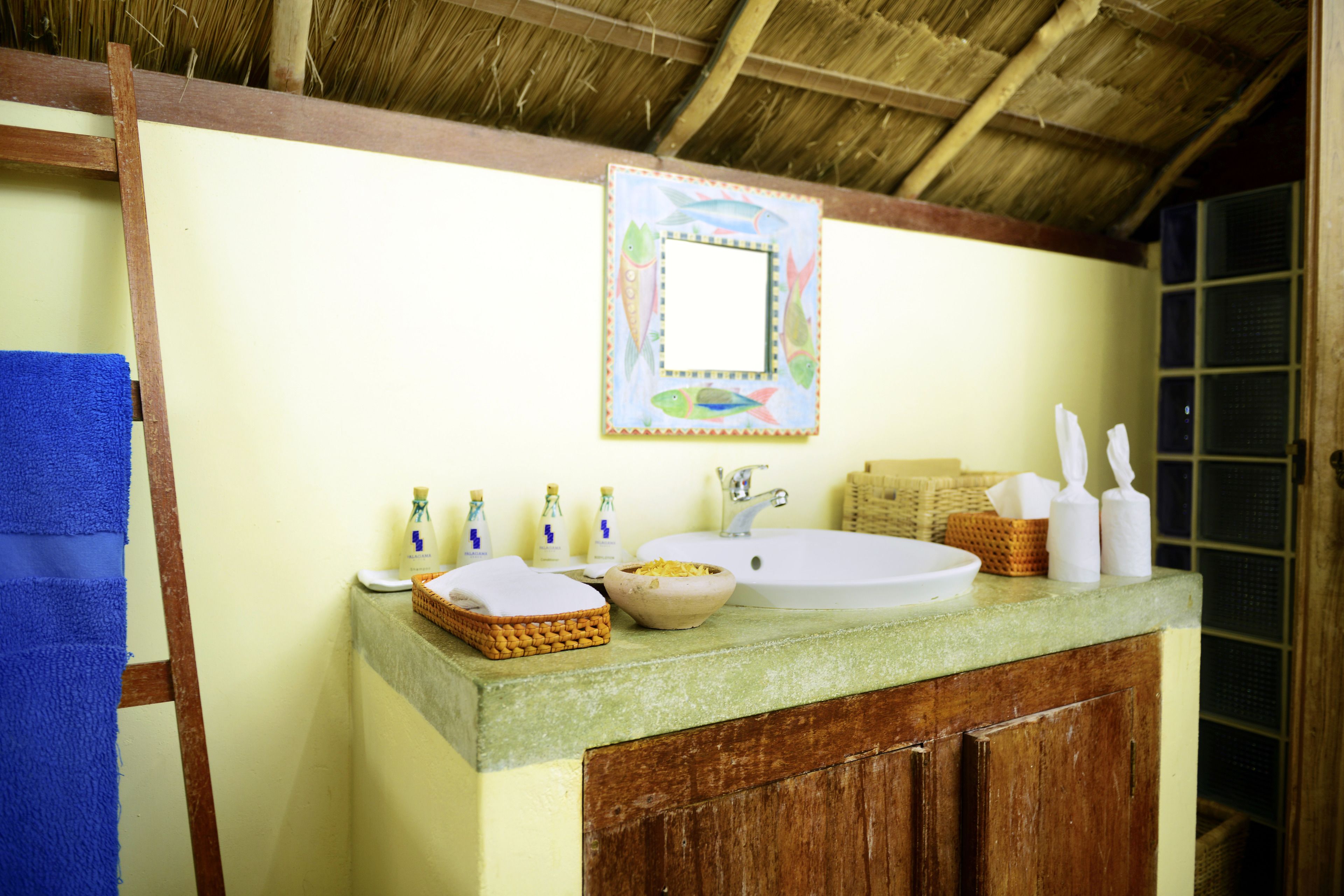 garden cabana room | bathroom | free toiletries, slippers, towels