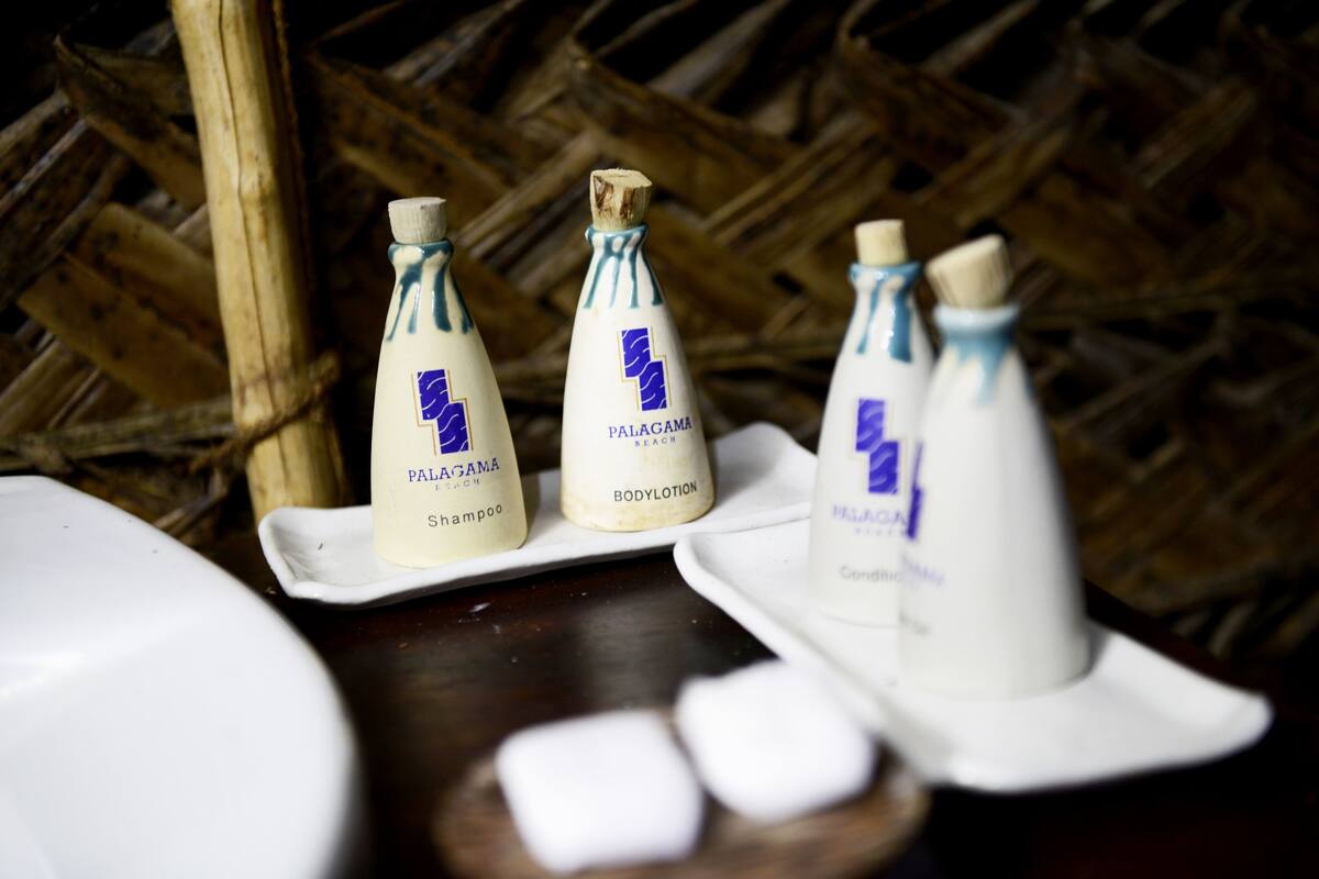 beach cabana room | bathroom | free toiletries, slippers, towels