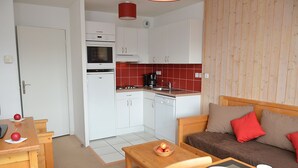 Apartment, 1 Bedroom, Mountain View (6 persons) | Living area - Residence Les Pleiades (Araches-la-Frasse)