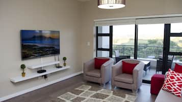 Apartment, Canal View | Living room | 55-inch flat-screen TV with satellite channels, plasma TV