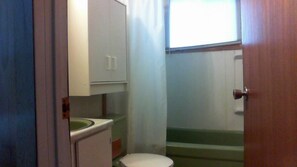 Combined shower/bathtub, free toiletries