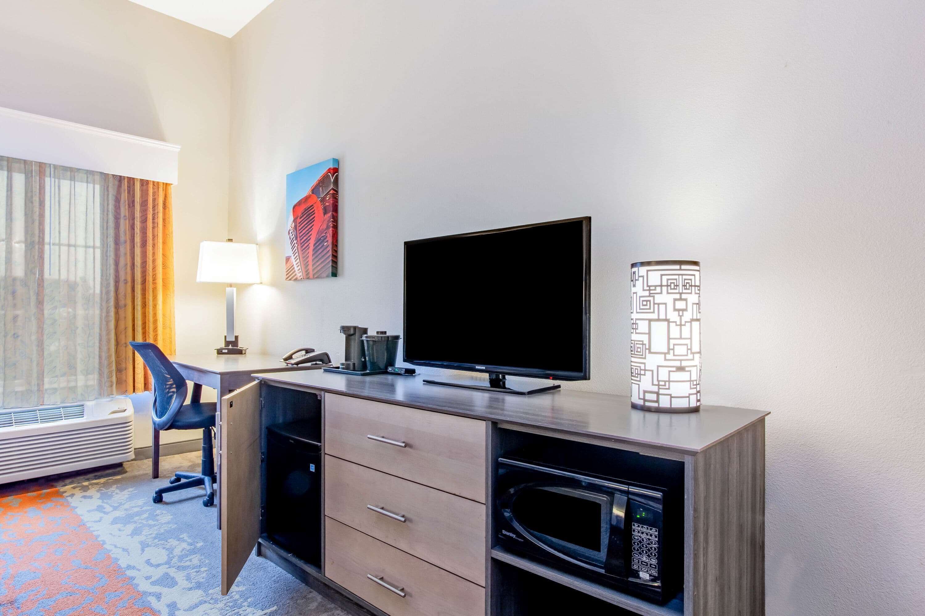 premium bedding, pillow-top beds, desk, iron/ironing board