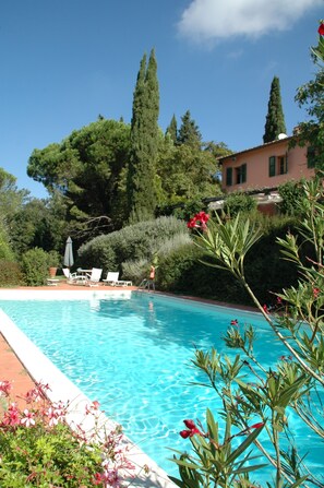 Seasonal outdoor pool, a rooftop pool, pool umbrellas, pool loungers - Fattoria Santa Lucia (Pontedera)