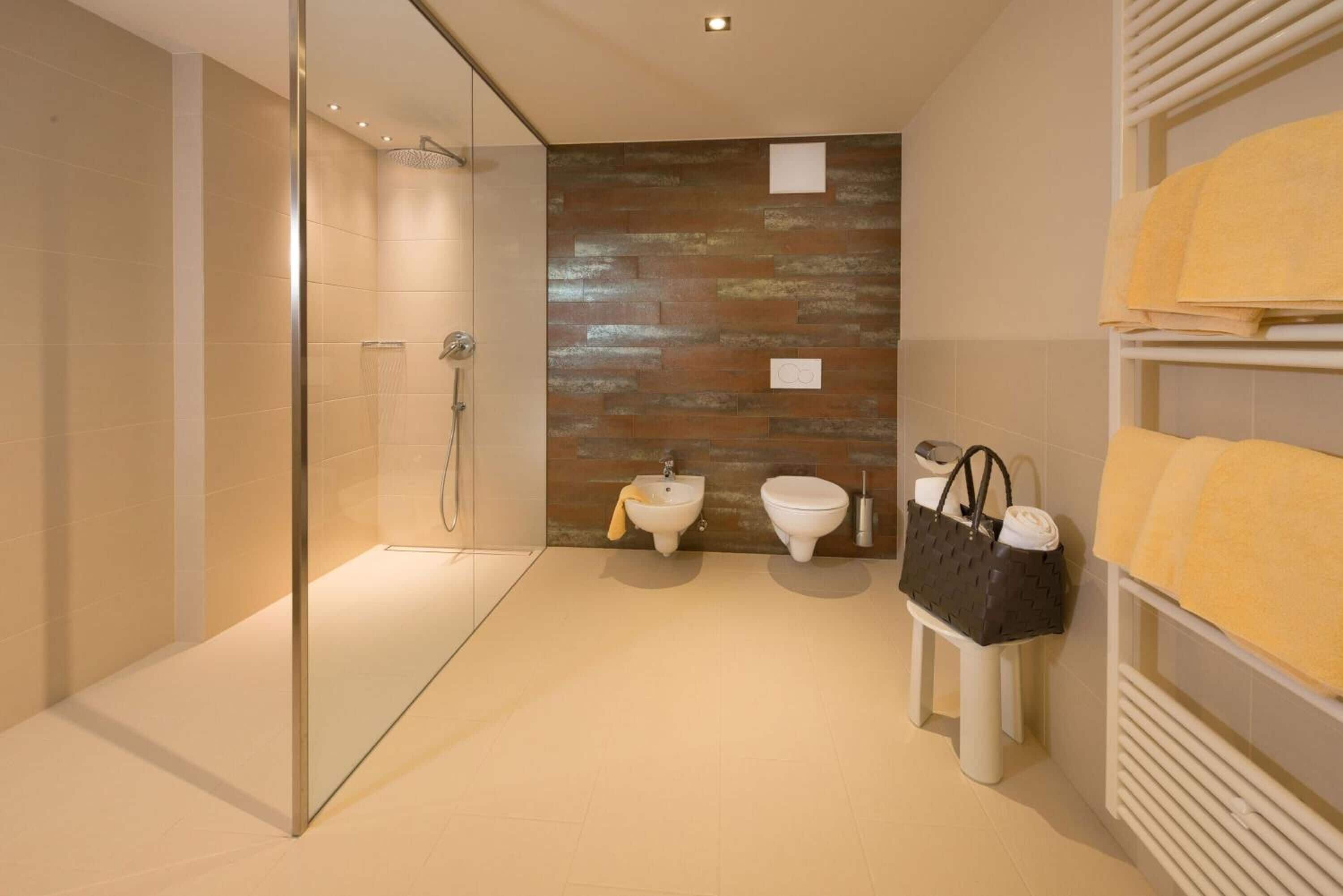 shower, free toiletries, hair dryer, bathrobes