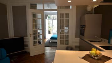 Deluxe Suite, 1 Bedroom, Garden View (Jardin de Rochegrosse) | Private kitchen | Full-size fridge, stovetop, dishwasher, coffee/tea maker