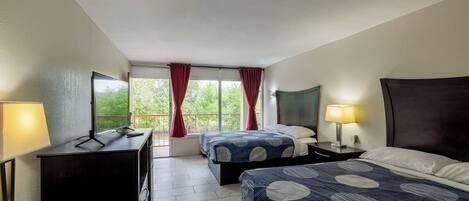 Room, 2 Queen Beds, Non Smoking | Desk, iron/ironing board, free WiFi, bed sheets