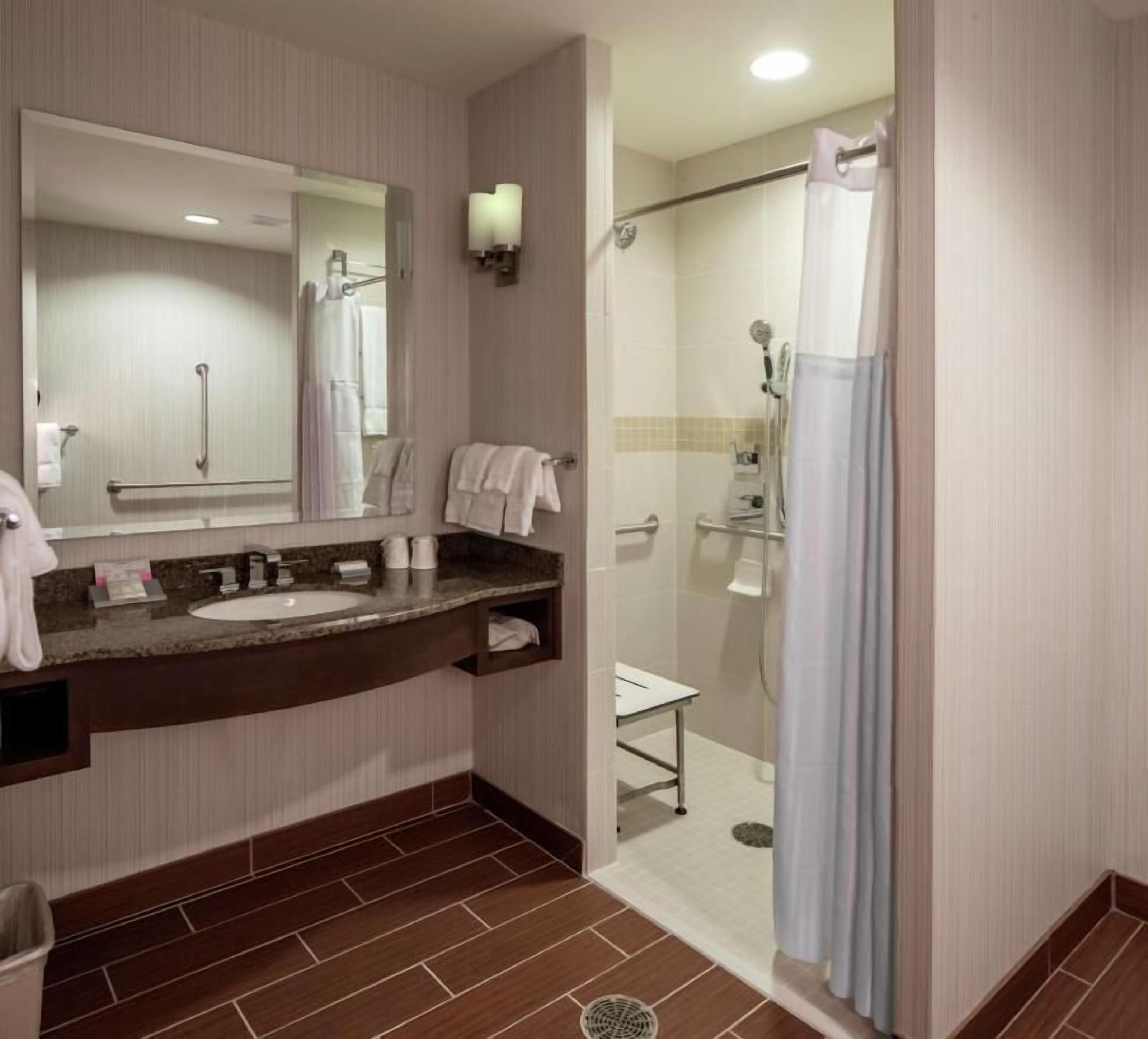 Bathroom | Shower, free toiletries, hair dryer, towels