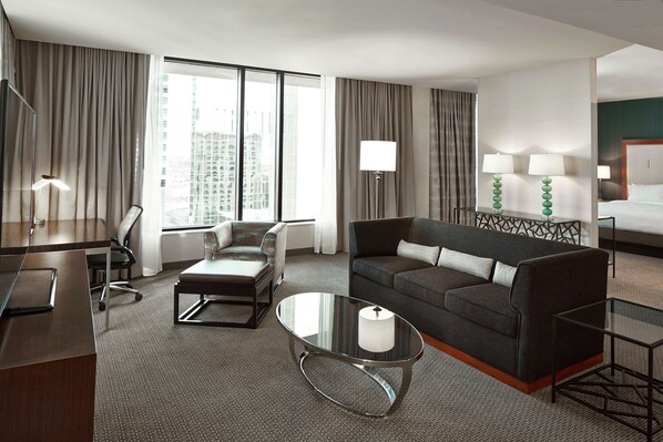 Premium bedding, pillow-top beds, desk, blackout curtains